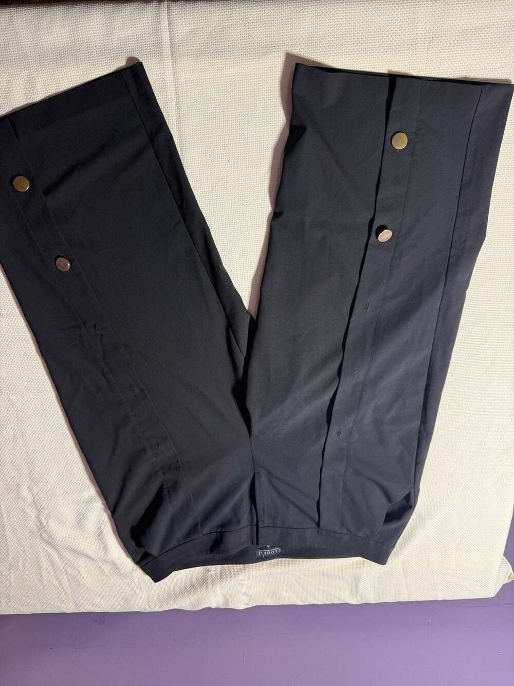 Eloquii Women's Black Button-Side Ankle Length Trousers Size 20